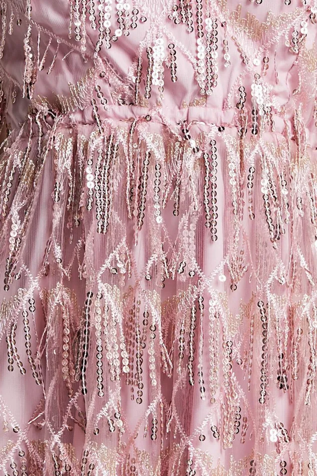 Khrizza Mini Dress 8211 Sequin Gathered Dress In Light Pink Women Showpo Curve Clothes