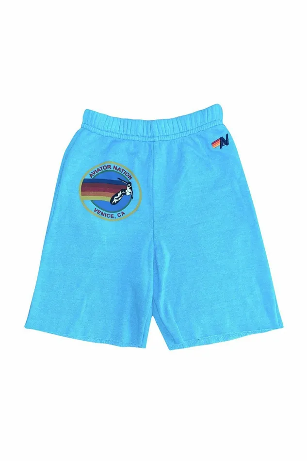 Kids AVIATOR NATION MILL VALLEY KIDS SWEATSHORTS 8211 NEON BLUE Aviator Nation