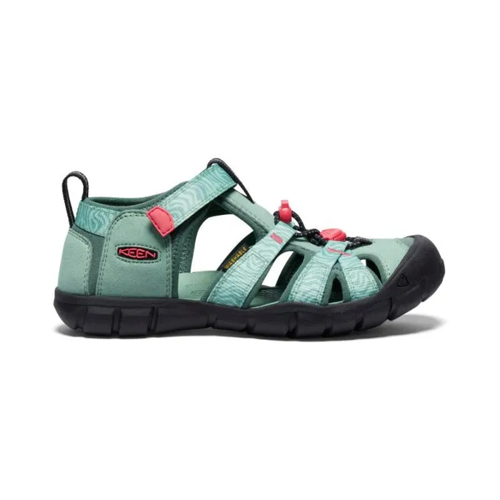 Kids KEEN Water Big Kids039 Seacamp II CNX Granite GreenCayenne Sandal