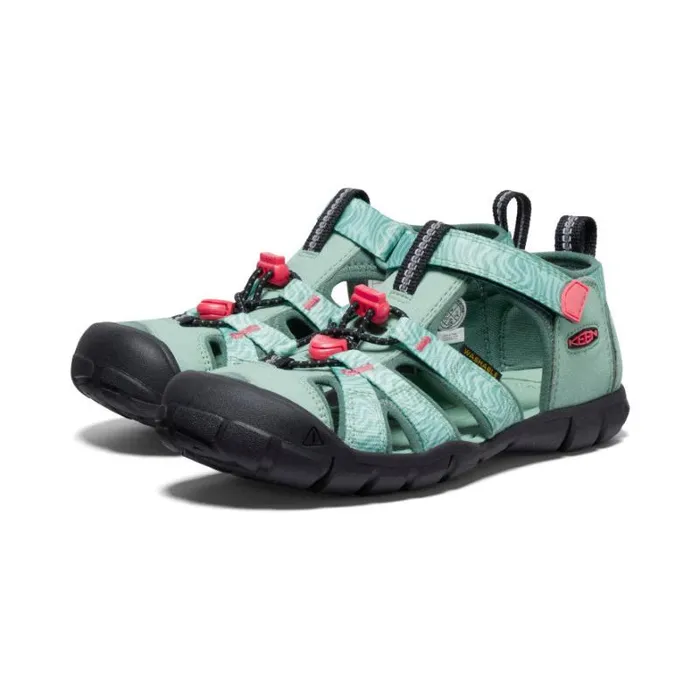 Kids KEEN Water Big Kids039 Seacamp II CNX Granite GreenCayenne Sandal Kids KEEN Water Big Kids039 Seacamp II CNX Granite GreenCayenne Sandal