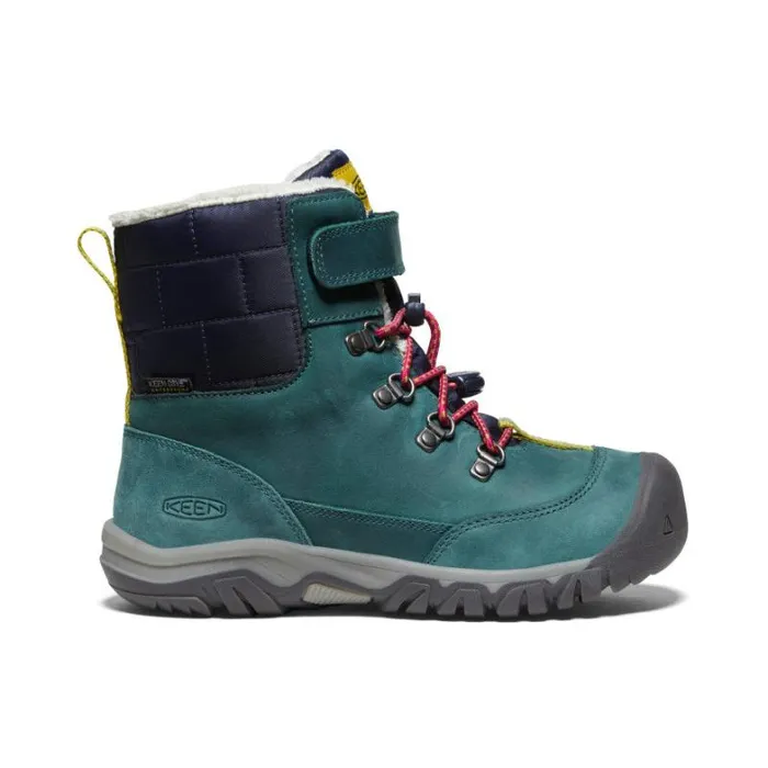 Kids KEEN Winter Big Kids039 Kanibou Waterproof Blue Leather Tall Boot