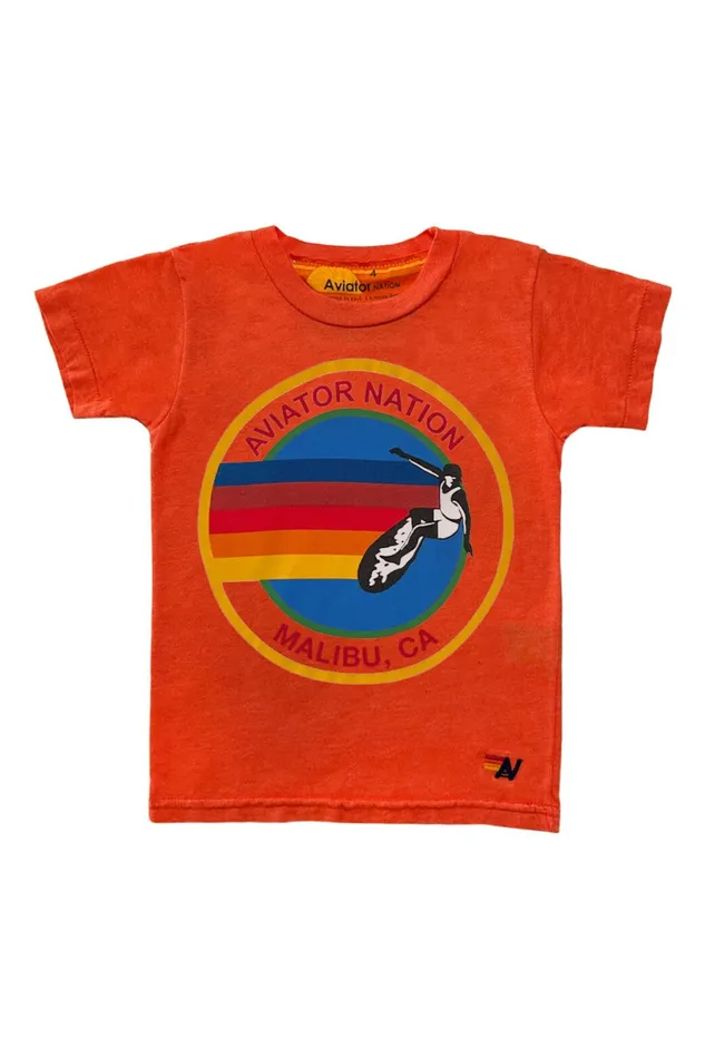 Kids KID039S AVIATOR NATION MALBU TEE 8211 ORANGE Aviator Nation
