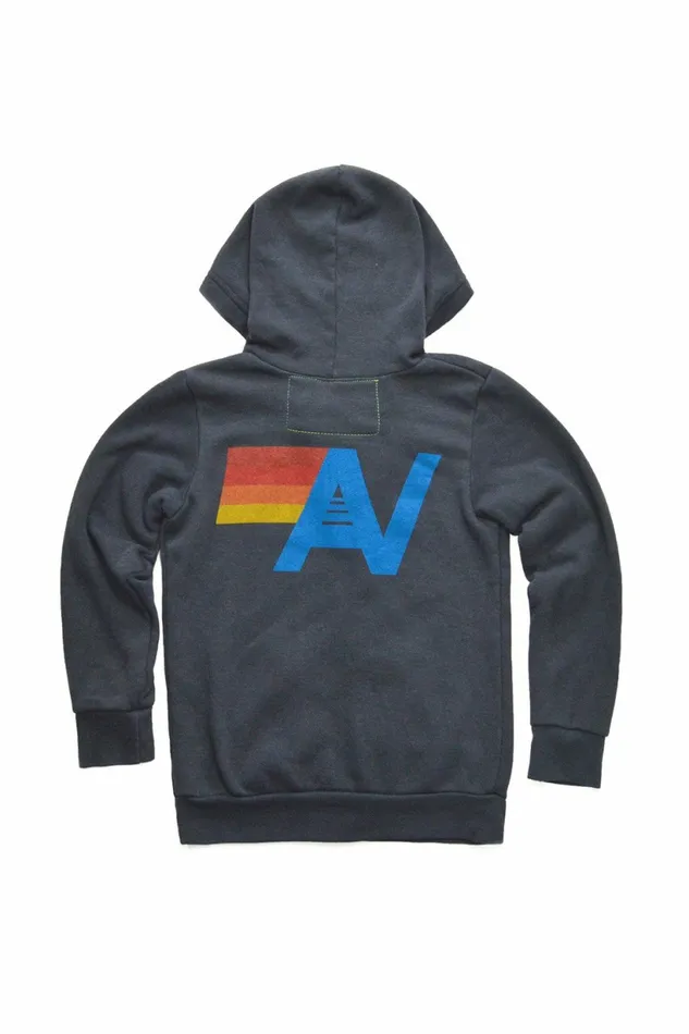 Kids KID039S LOGO ZIP HOODIE 8211 CHARCOAL Aviator Nation