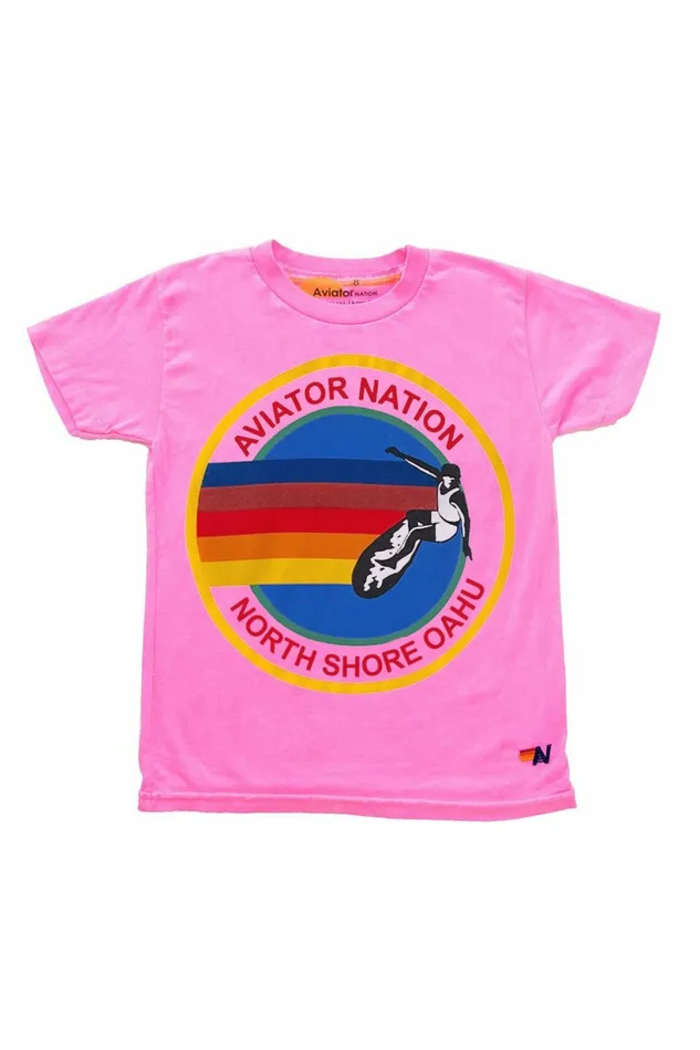 Kids KIDS AVIATOR NATION NORTH SHORE TEE 8211 NEON PINK Aviator Nation
