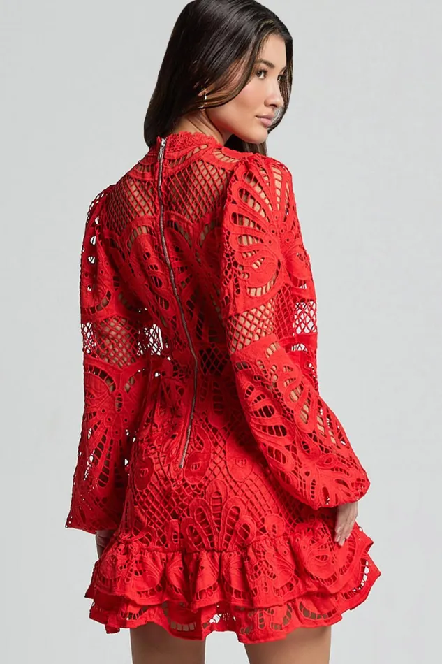 Kiss Me Now Mini Dress 8211 Long Puff Sleeve Dress In Red Floral Women Showpo Curve Clothes