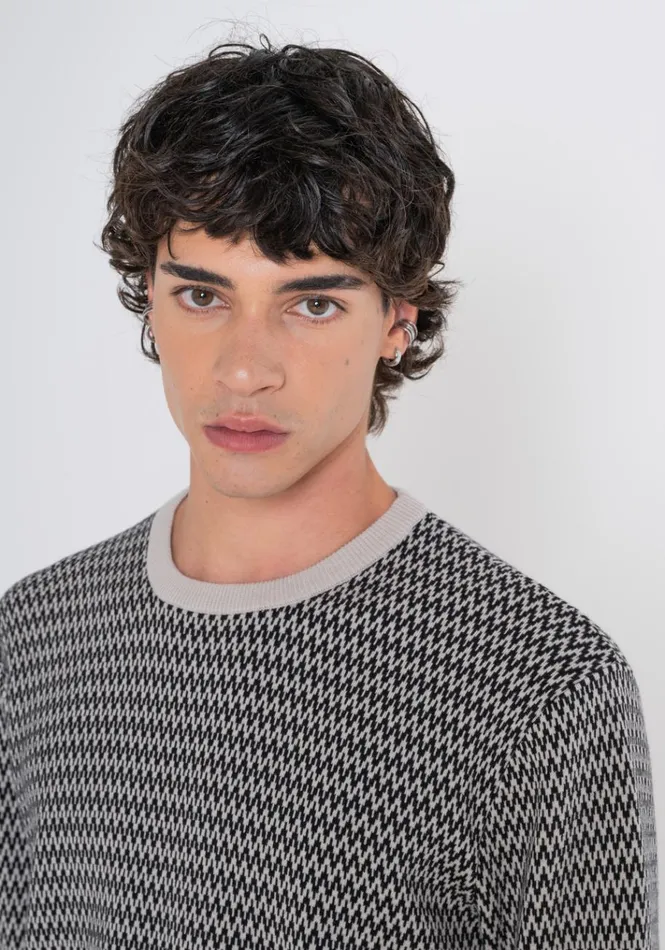 Knitwear Men Antony Morato Regular Fit CrewNeck Sweater In Cotton With Striped Pattern Paper