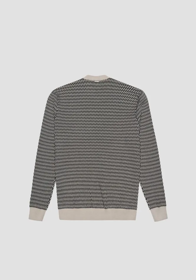 Knitwear Men Antony Morato Regular Fit CrewNeck Sweater In Cotton With Striped Pattern Paper