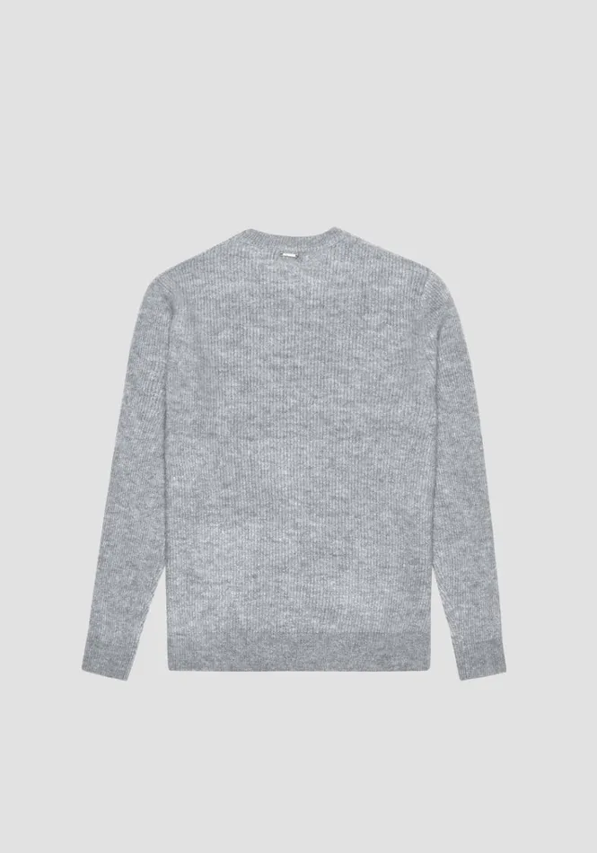 Knitwear Men Antony Morato Regular Fit MelangeEffect Wool Blend Jumper Grey Melange