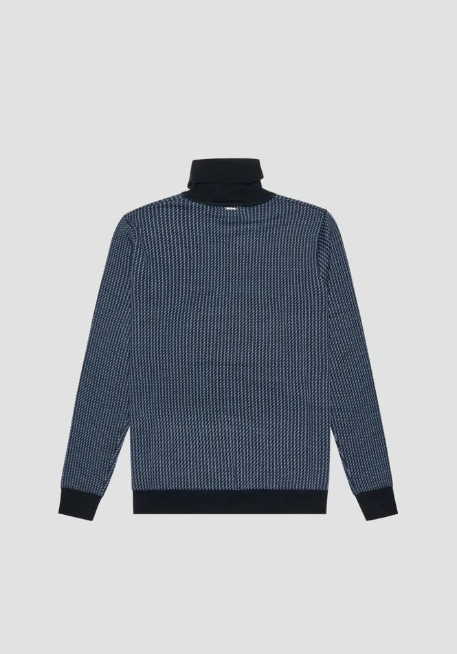 Knitwear Men Antony Morato Regular Fit Sweater In Wool Blend Yarn With Jacquard Pattern Powder