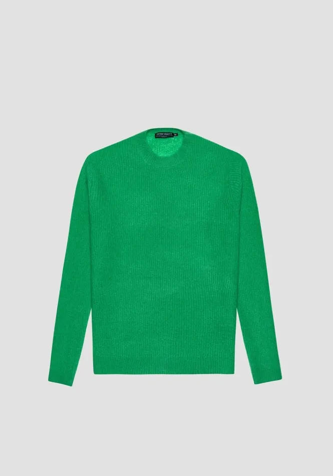 Knitwear Men Antony Morato Regular Fit Sweater In Wool Mohair Blend Yarn Rib Knitstitch Neon Green Knitwear Men Antony Morato Regular Fit Sweater In Wool Mohair Blend Yarn Rib Knitstitch Neon Green