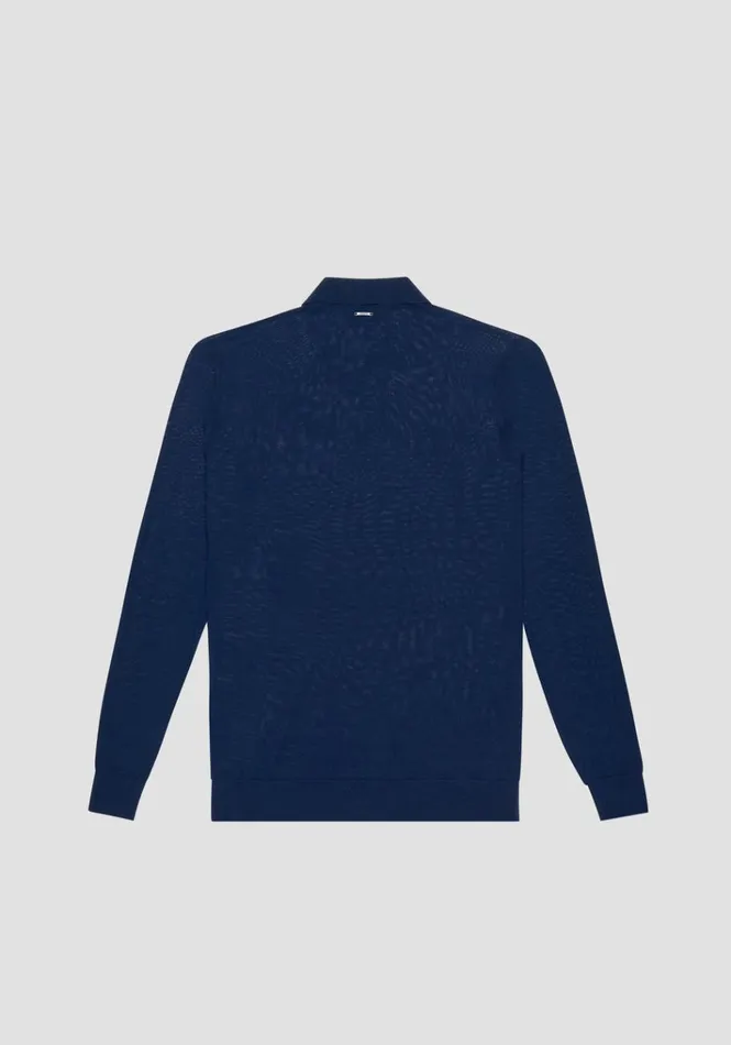 Knitwear Men Antony Morato Regular Fit Sweater With Collar In Wool Blend Blue Navy