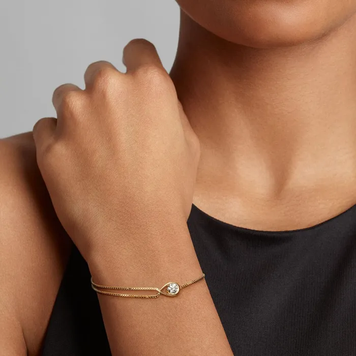 LabGrown Diamond Bracelets Women Pandora Online Infinite 14k Gold Labgrown Diamond Double Chain Bracelet Gold