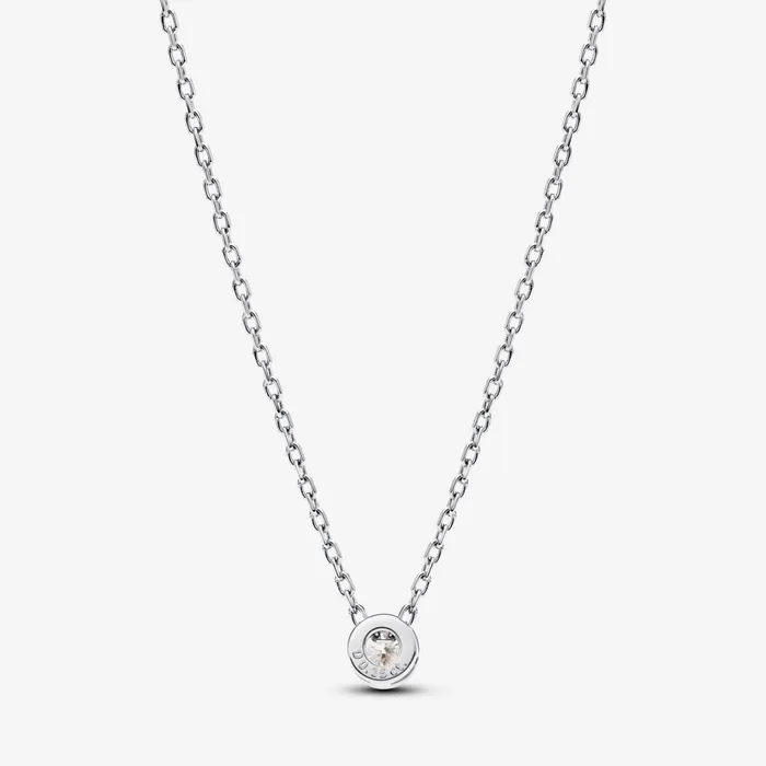 LabGrown Diamond Necklaces Women Pandora Online Era Bezel Sterling Silver Labgrown Diamond Pendant Necklace Sterling Silver