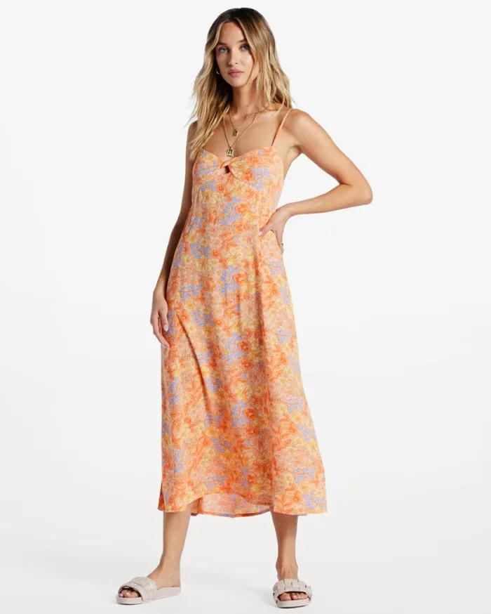 Last Sunset Midi Dress Light Melon Women Billabong Midi Dresses