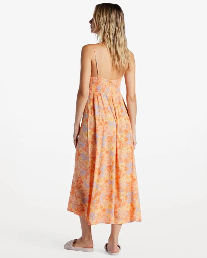 Last Sunset Midi Dress Light Melon Women Billabong Midi Dresses