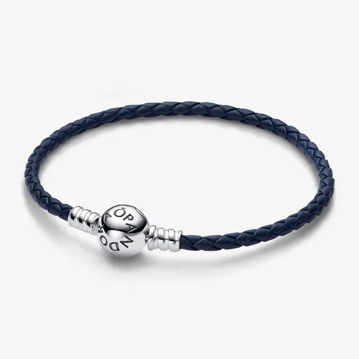Leather Bracelets Women Pandora Online Moments Round Clasp Blue Braided Leather Bracelet Leather Bracelets Women Pandora Online Moments Round Clasp Blue Braided Leather Bracelet