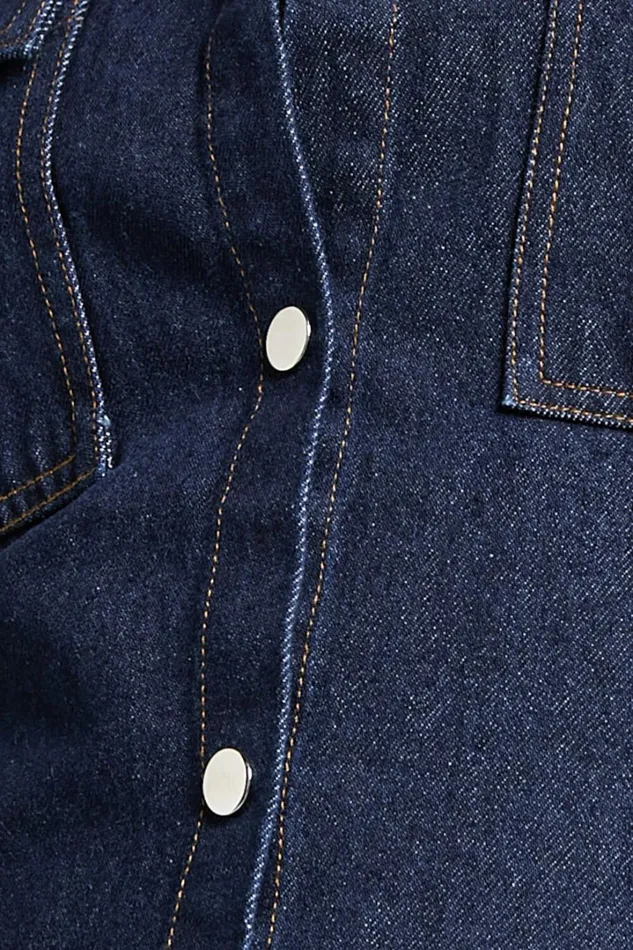 Leilani Mini Dress 8211 Denim Short Sleeve Button Up Dress In Indigo Denim Women Showpo Denim