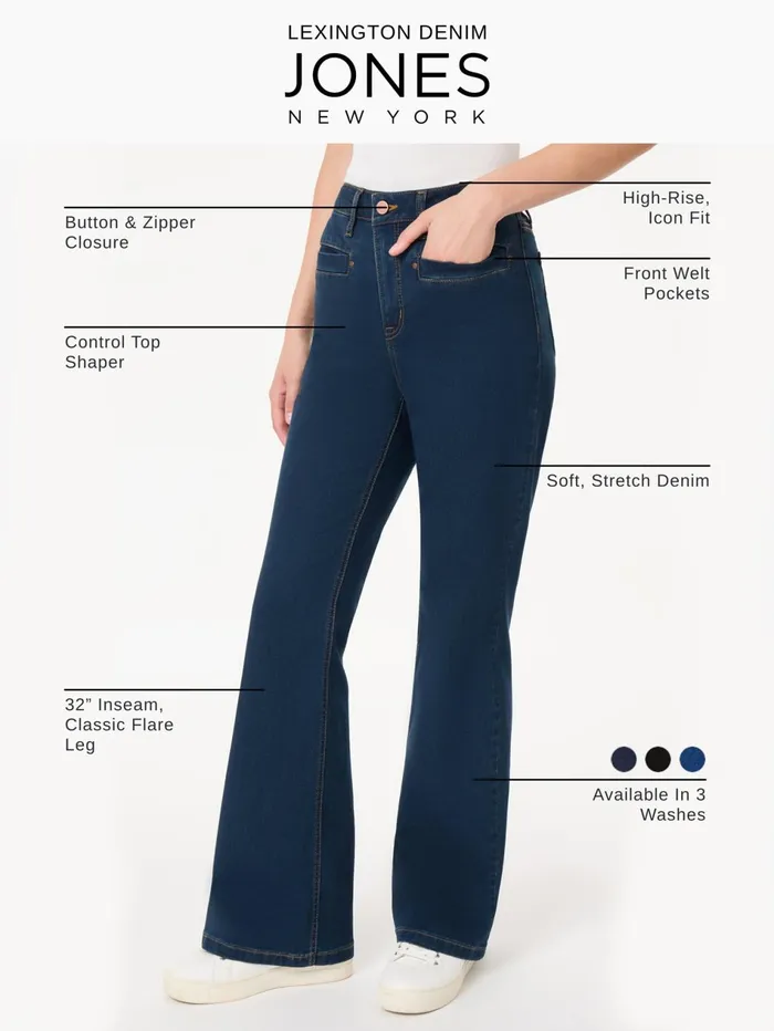 Lexington High Rise Flare Jeans Phoenix Wash Women Jones New York Denim Lexington High Rise Flare Jeans Phoenix Wash Women Jones New York Denim