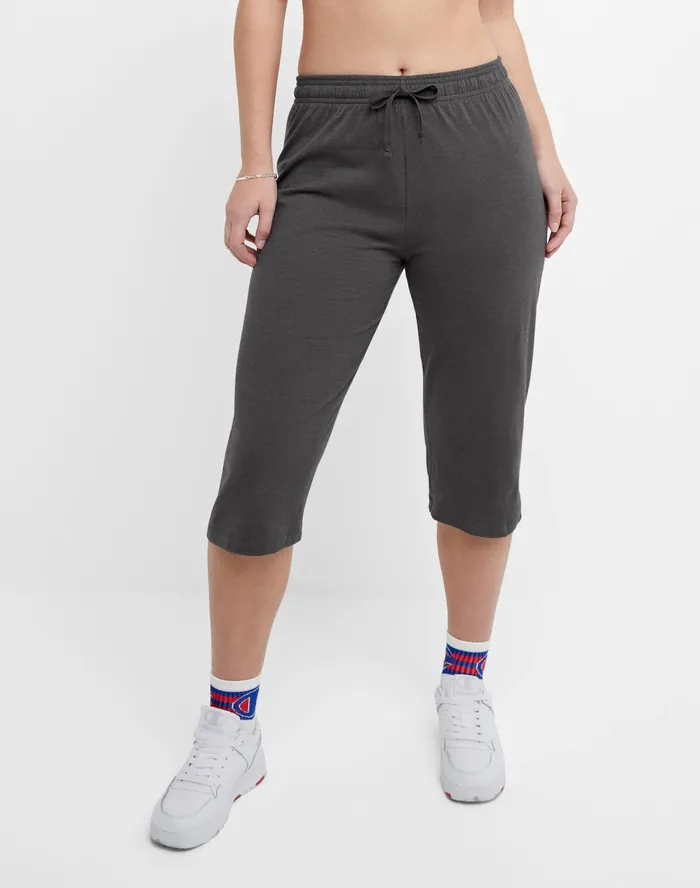 Lightweight Lounge Capri Pants C Logo 18034 Granite Heather Women Champion Pants