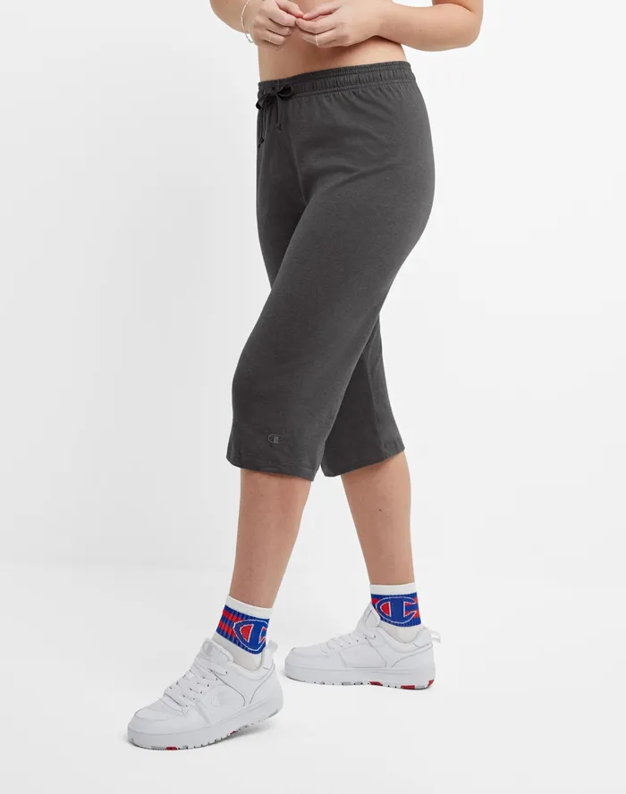 Lightweight Lounge Capri Pants C Logo 18034 Granite Heather Women Champion Pants