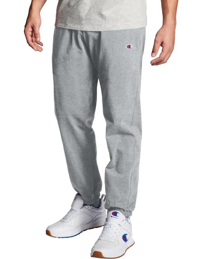 Lightweight Lounge Pants Cinched Hem C Logo 315034 Oxford Grey Men Champion Pants and Joggers