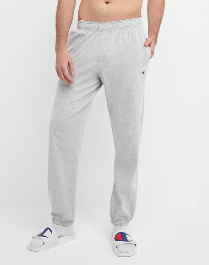Lightweight Lounge Pants Cinched Hem C Logo 315034 Oxford Grey Men Champion Pants and Joggers