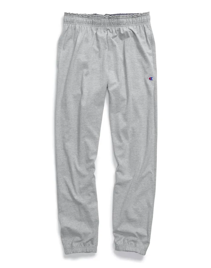 Lightweight Lounge Pants Cinched Hem C Logo 315034 Oxford Grey Men Champion Pants and Joggers