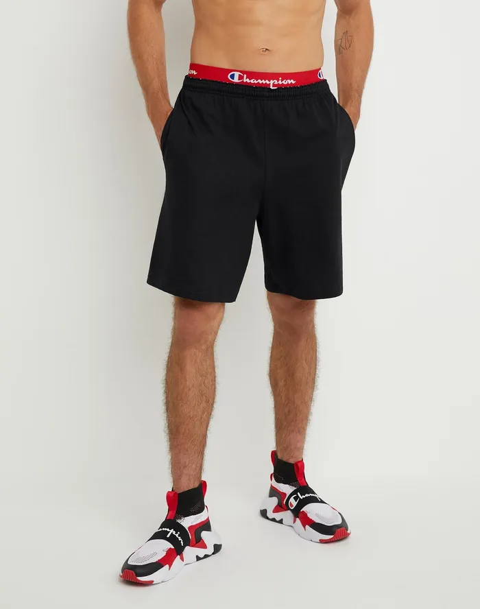 Lightweight Lounge Shorts C Patch Logo 9034 Black Men Champion Shorts