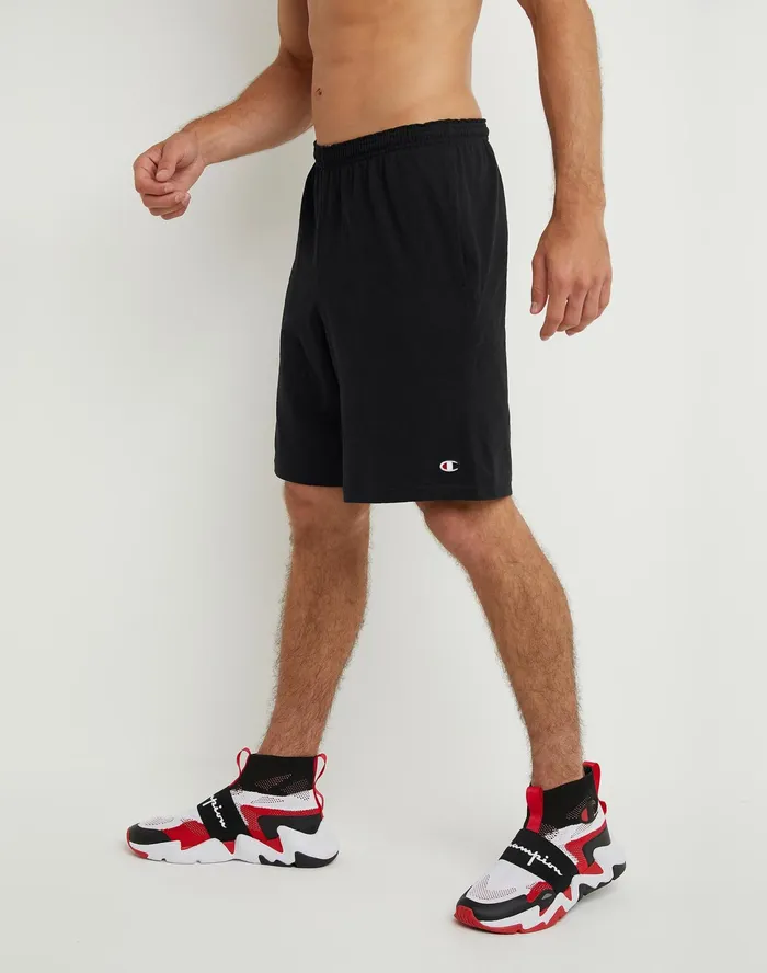 Lightweight Lounge Shorts C Patch Logo 9034 Black Men Champion Shorts