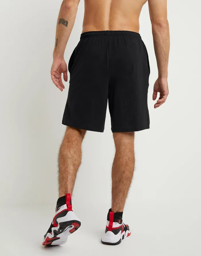 Lightweight Lounge Shorts C Patch Logo 9034 Black Men Champion Shorts