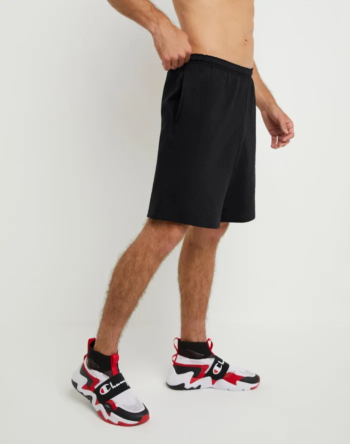 Lightweight Lounge Shorts C Patch Logo 9034 Black Men Champion Shorts