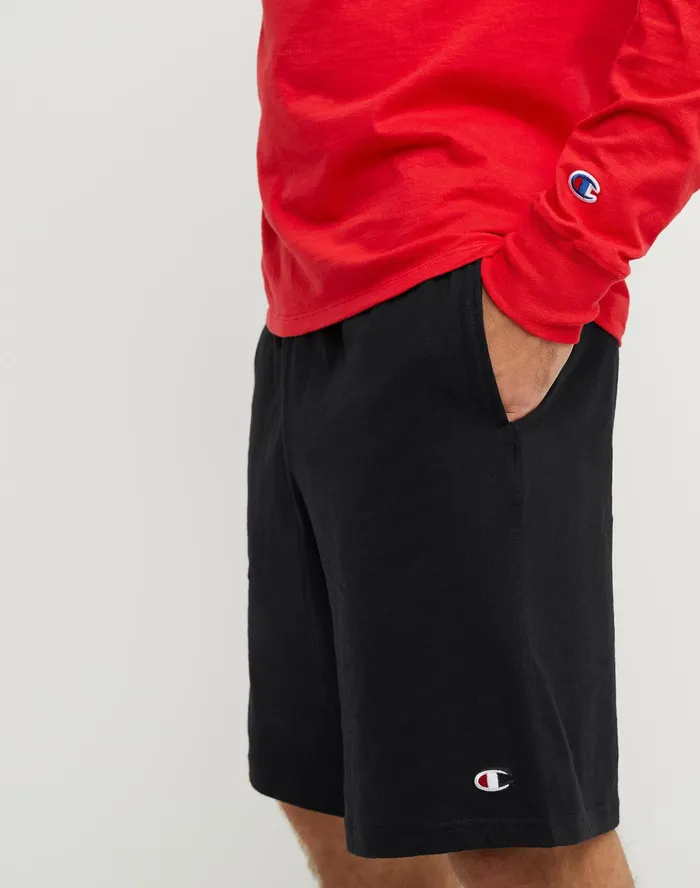 Lightweight Lounge Shorts C Patch Logo 9034 Black Men Champion Shorts