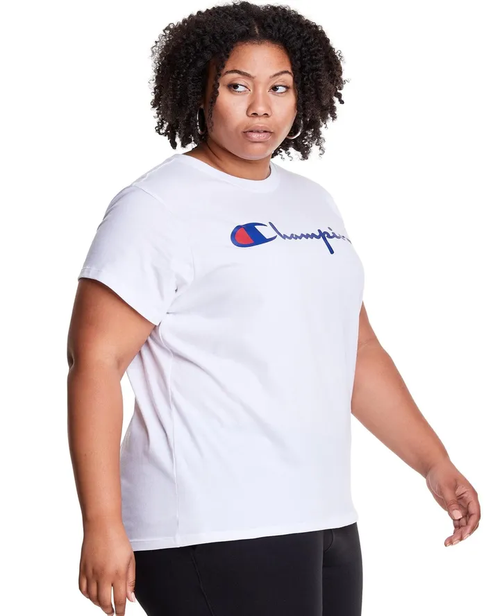 Lightweight TShirt Script Logo Plus Size White Women Champion TShirts and Tops