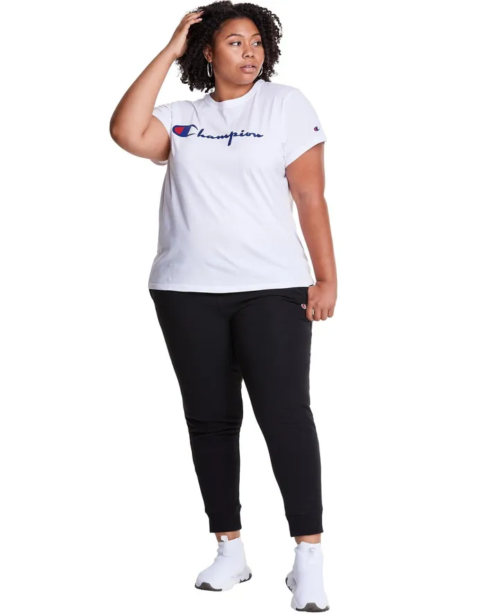 Lightweight TShirt Script Logo Plus Size White Women Champion TShirts and Tops