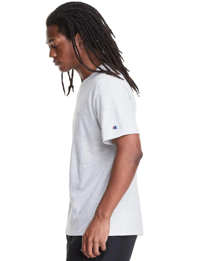 Lightweight Tee C Logo Applique Bleached Stone Cream Heather Men Champion TShirts and Tops
