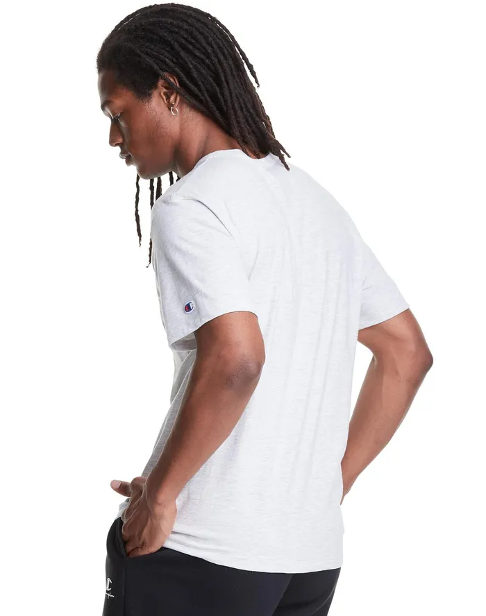Lightweight Tee C Logo Applique Bleached Stone Cream Heather Men Champion TShirts and Tops