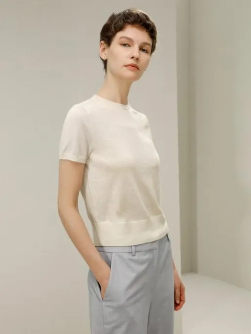 Lilysilk 100 Cashmere Round Neck Sweater Tshirt Women Knitwear