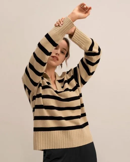 Lilysilk 100 Cashmere Striped Sweater For Women Gilly Stripe Sweater Women Knitwear