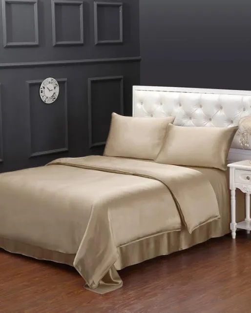 Lilysilk 19 Momme Seamless Silk Sheets Set Home Silk Bedding Sets