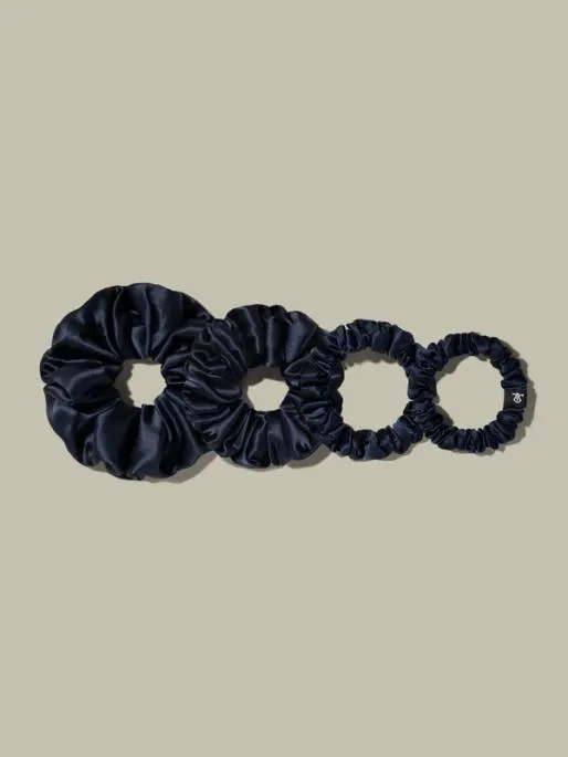 Lilysilk 4 Pack Different Silk Hair Scrunchies Set Containing Different Types Great For Thick Or Thin Hair Women Silk Scrunchies