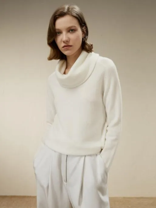 Lilysilk Cashmere Cowl Neck Sweater Women Knitwear