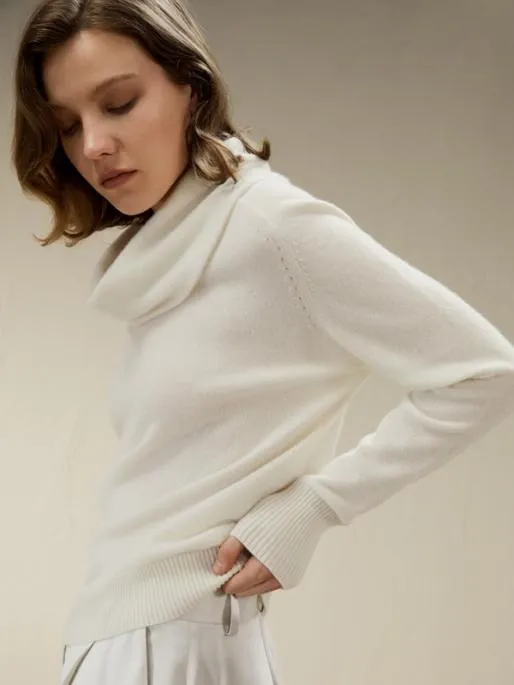 Lilysilk Cashmere Cowl Neck Sweater Women Knitwear