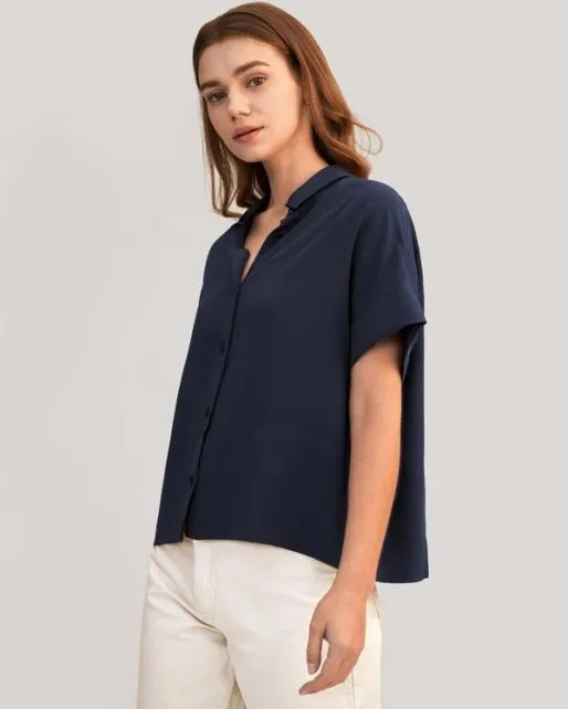 Lilysilk Casual Comfy Short Sleeve Silk Blouse For Women Women Essentials