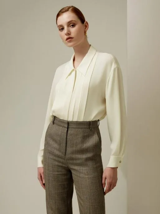 Lilysilk Chic Pleated Silk Blouse For Women Women Blouses Shirts
