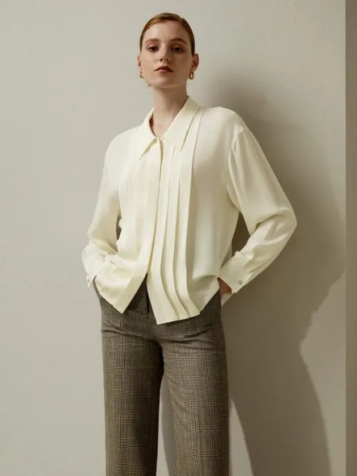 Lilysilk Chic Pleated Silk Blouse For Women Women Blouses Shirts