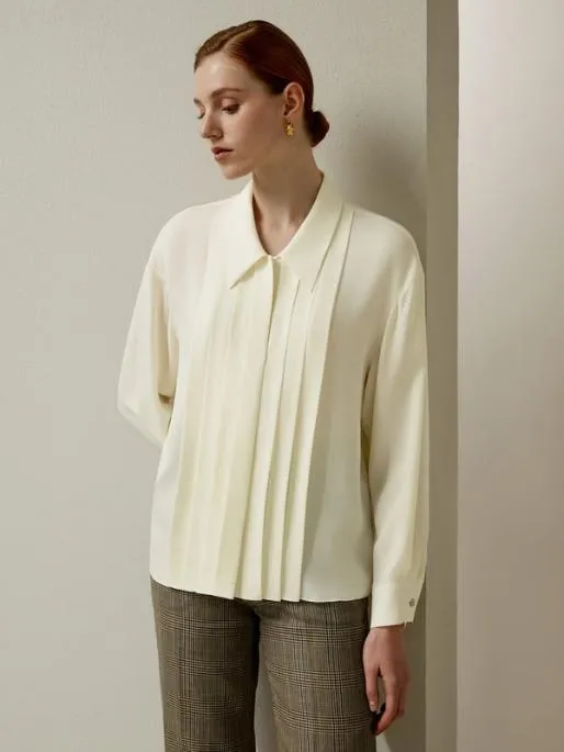 Lilysilk Chic Pleated Silk Blouse For Women Women Blouses Shirts
