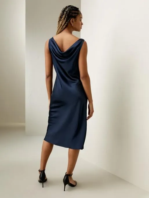 Lilysilk Cowl Neck Midi Silk Dress 8211 Elegant And Luxurious For Work And Party Women Jumpsuits Dresses