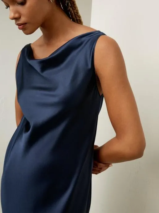Lilysilk Cowl Neck Midi Silk Dress 8211 Elegant And Luxurious For Work And Party Women Jumpsuits Dresses