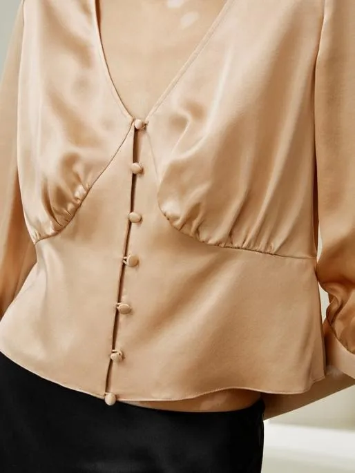 Lilysilk Fitted Retro Corset Silk Top 8211 Affordable Silk Blouses 100 Silk Women Blouses Shirts