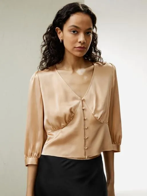 Lilysilk Fitted Retro Corset Silk Top 8211 Affordable Silk Blouses 100 Silk Women Blouses Shirts